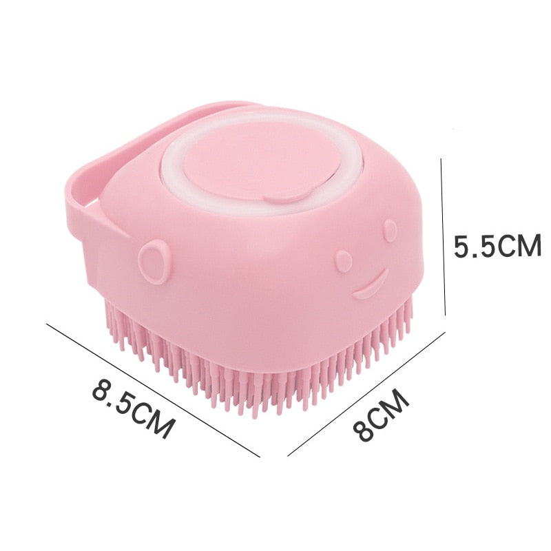 Soft pet grooming brush for baths