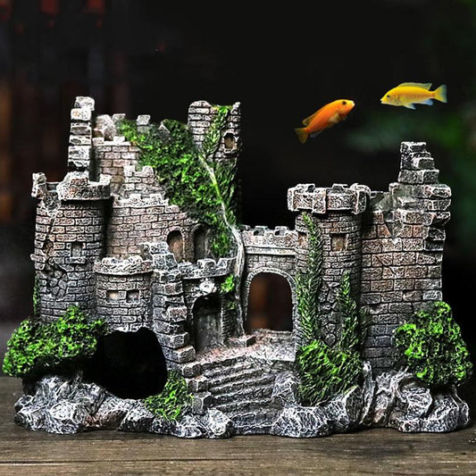 Abandoned castle decoration for aquariums
